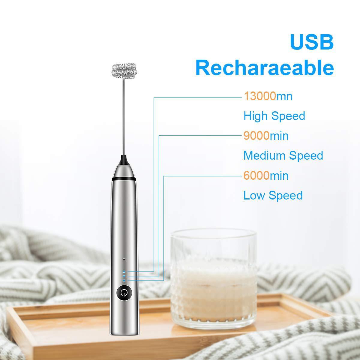 USB Rechargeable Frother for Lattes & Cappuccinos