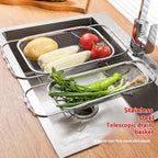 Adjustable Stainless Sink Basket for Washing & Draining