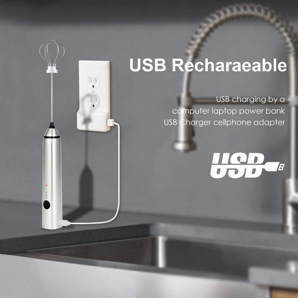 USB Rechargeable Frother for Lattes & Cappuccinos