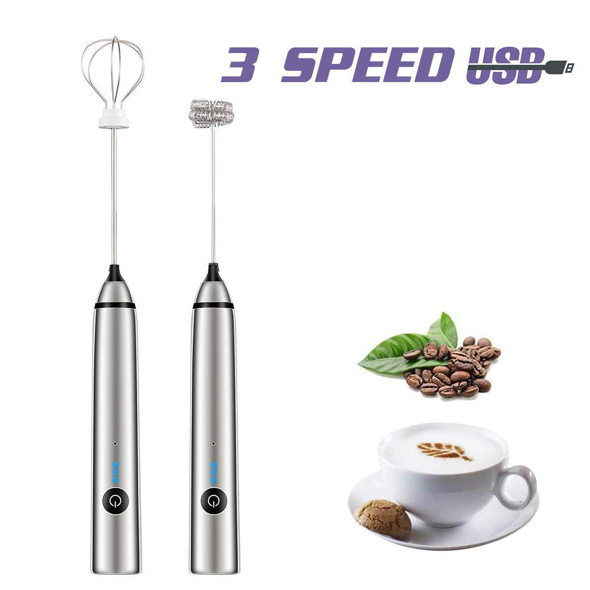 USB Rechargeable Frother for Lattes & Cappuccinos